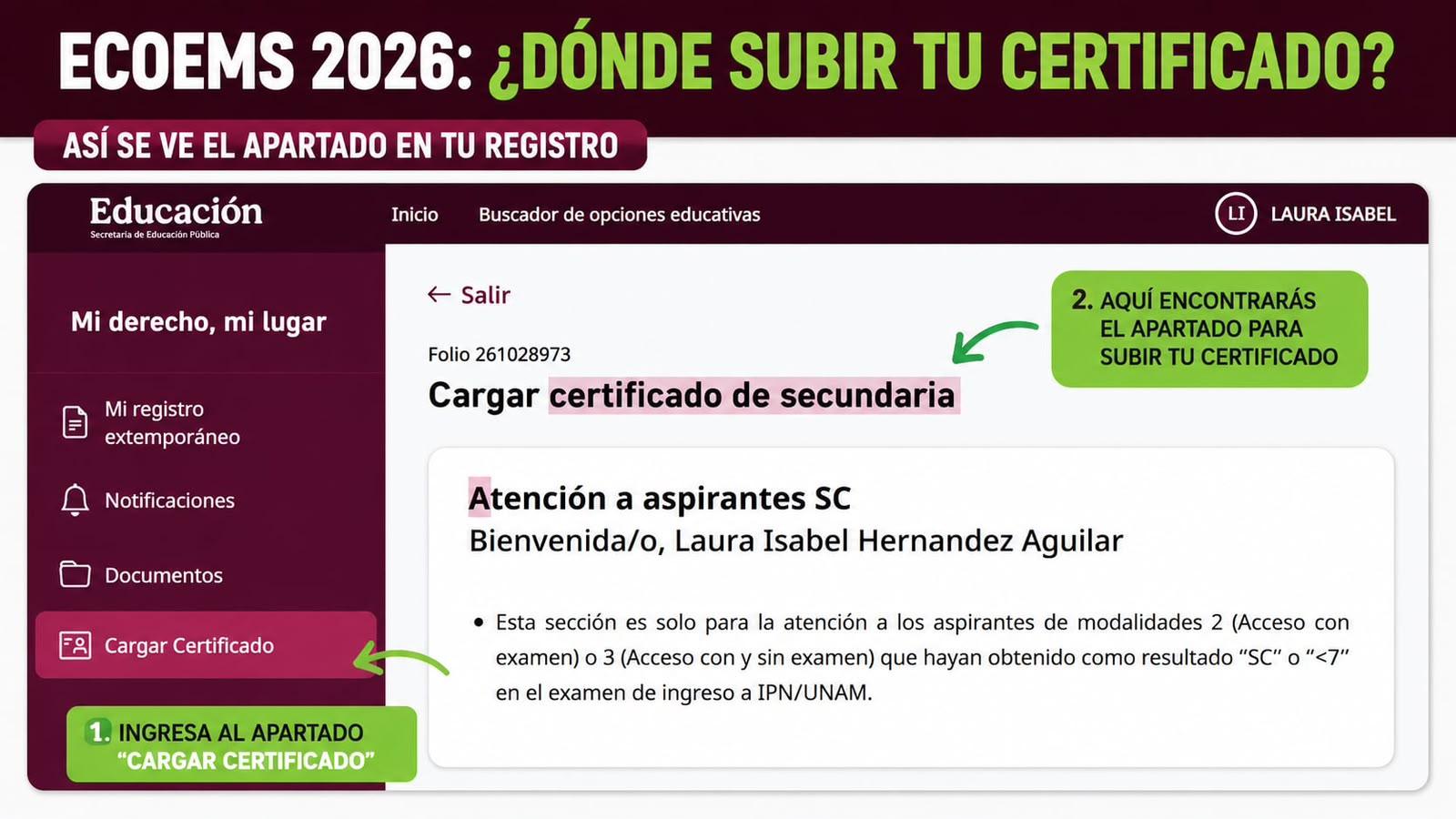 ECOEMS 2026: ¿quiénes deben subir su certificado y cómo solicitar una reasignación? - Más Preparación